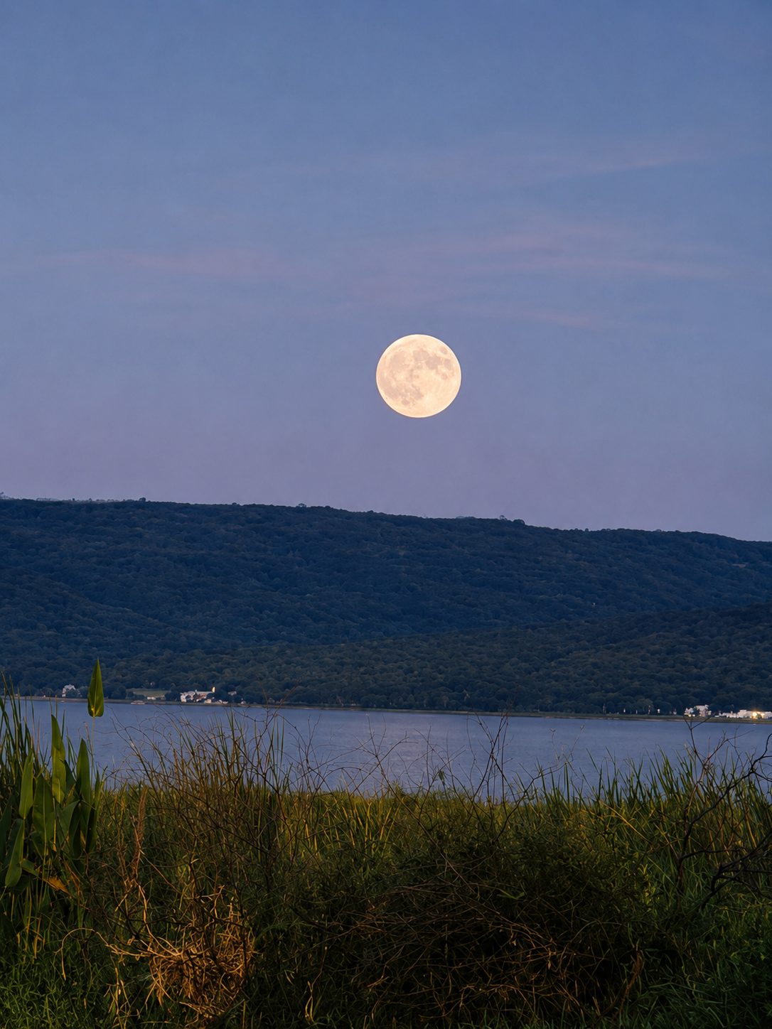 Una luna que parece amanecer